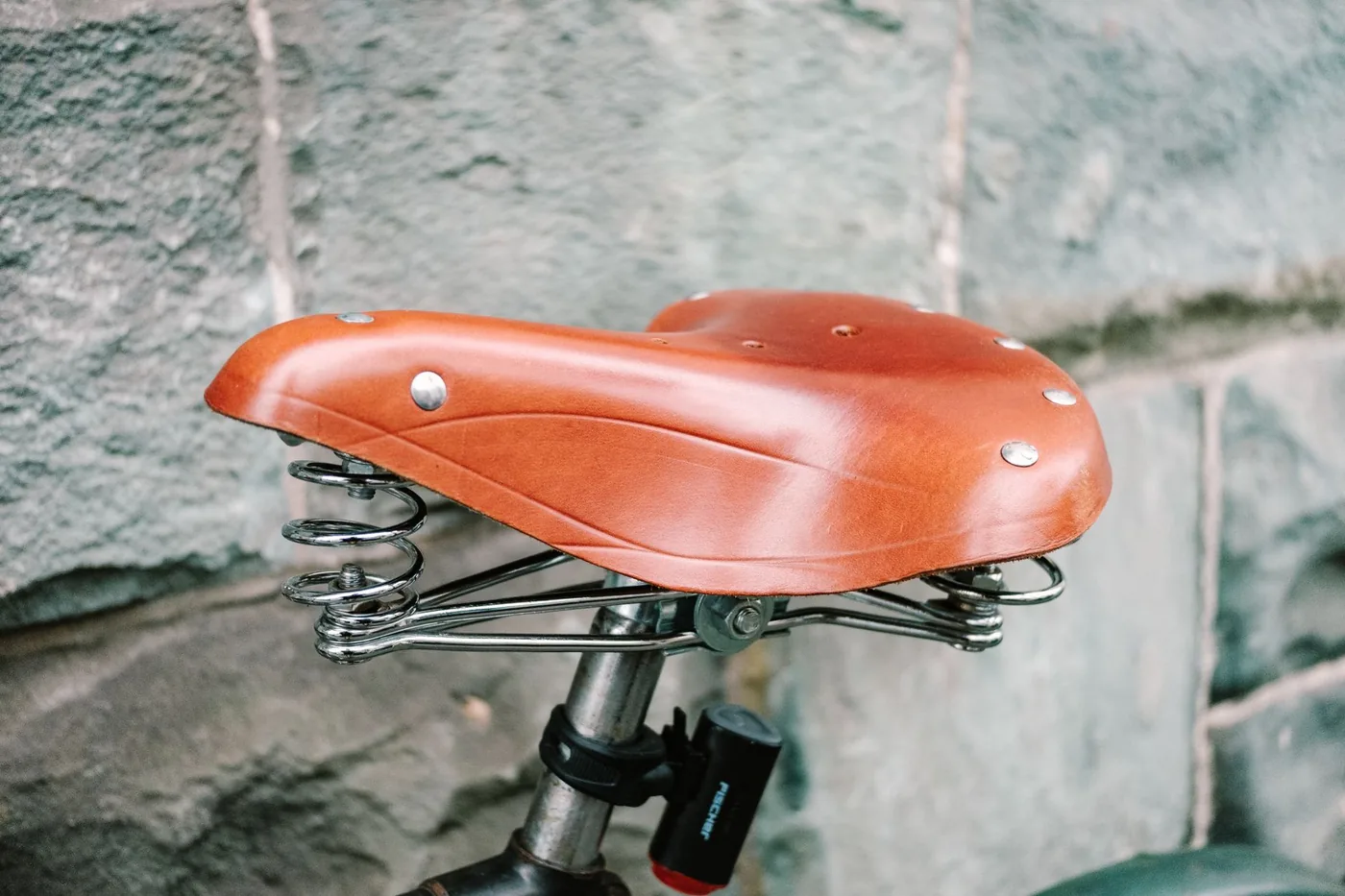 A sprung leather saddle