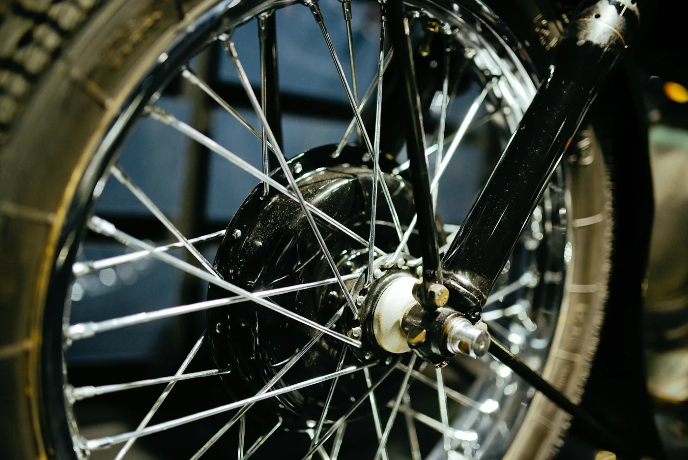 black motorcycle wheel