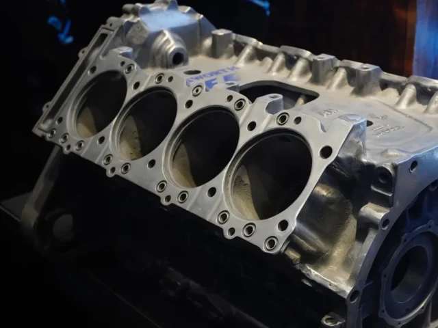 A cast aluminium engine block