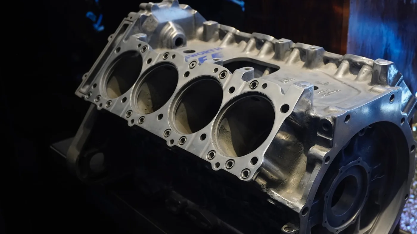 A cast aluminium engine block