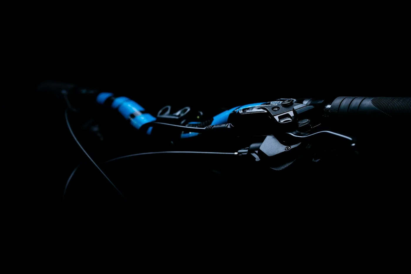 A clutch lever picked out in low light