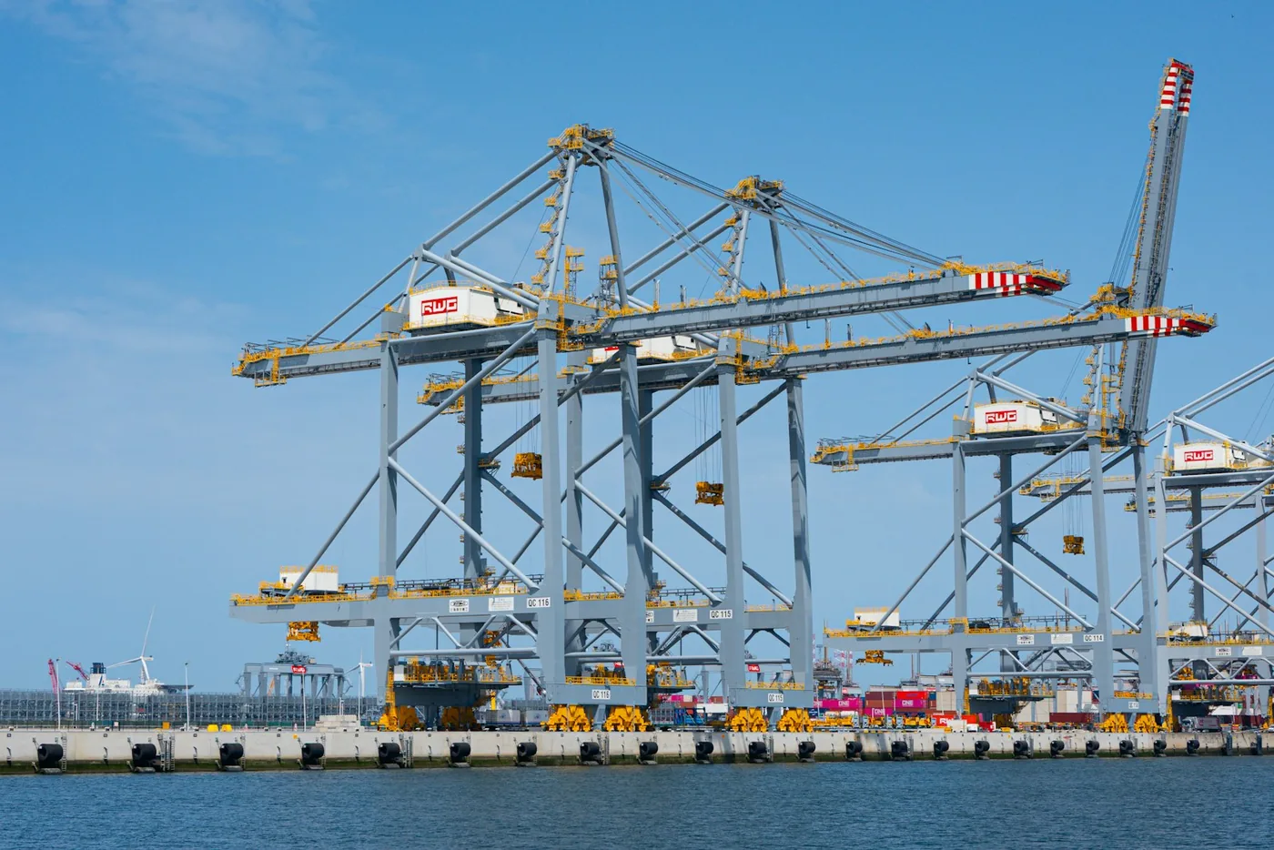 Gantry cranes at a container terminal