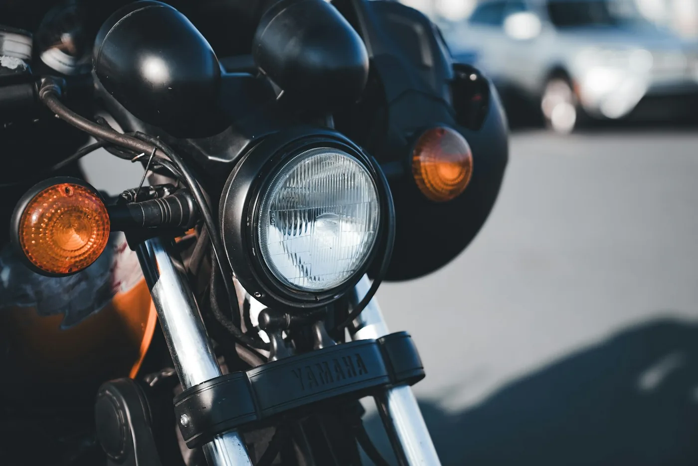 A motorcycle headlight and indicators