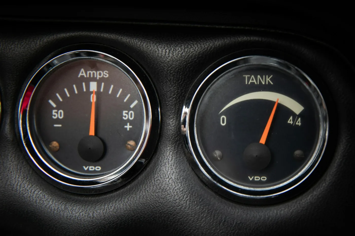 Two round instrument gauges