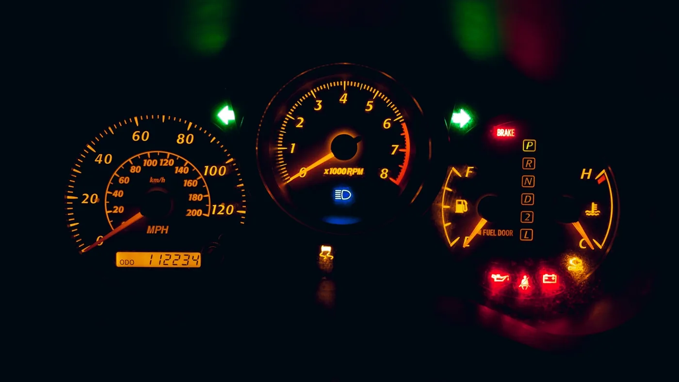 An illuminated instrument panel