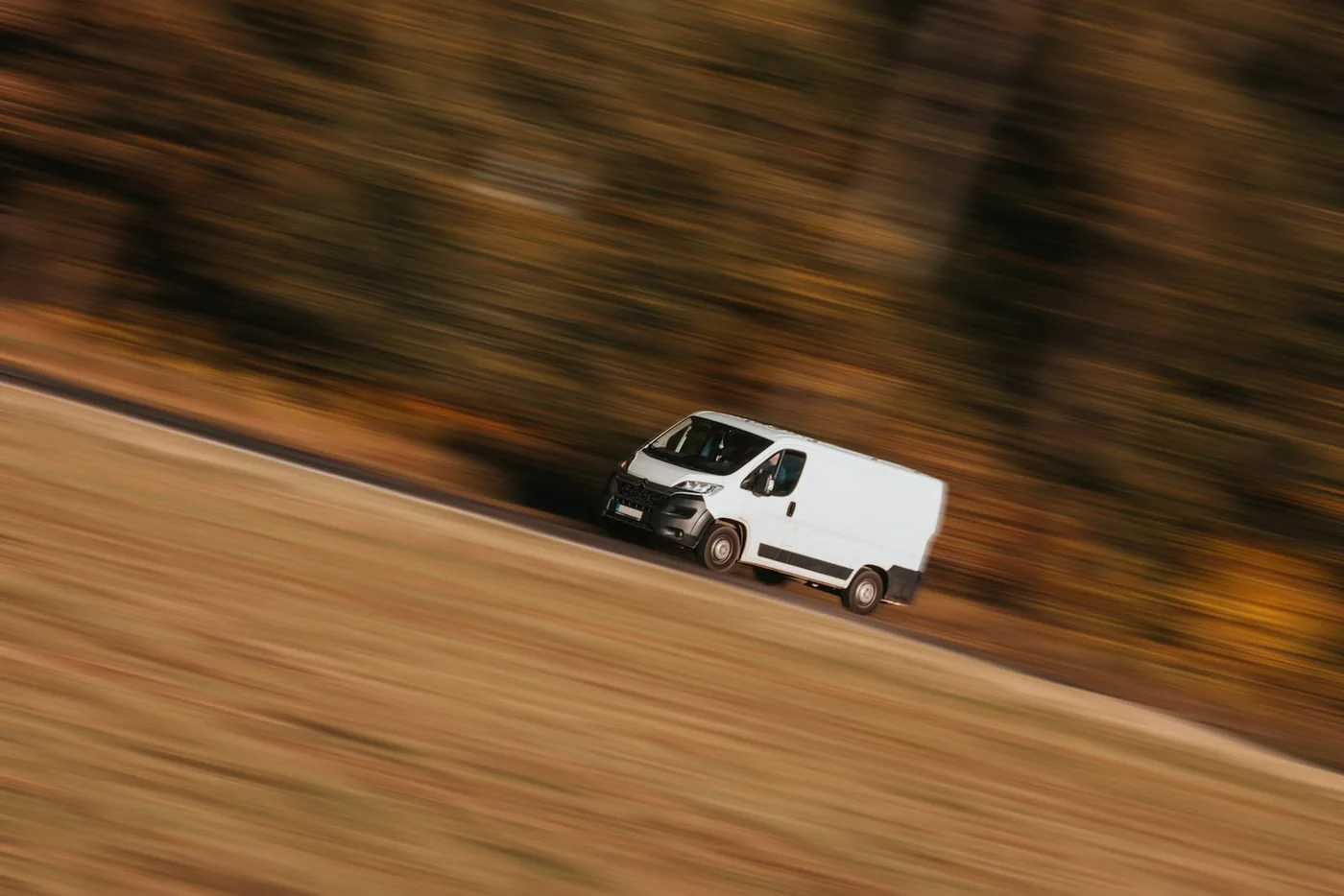 A delivery van on the road