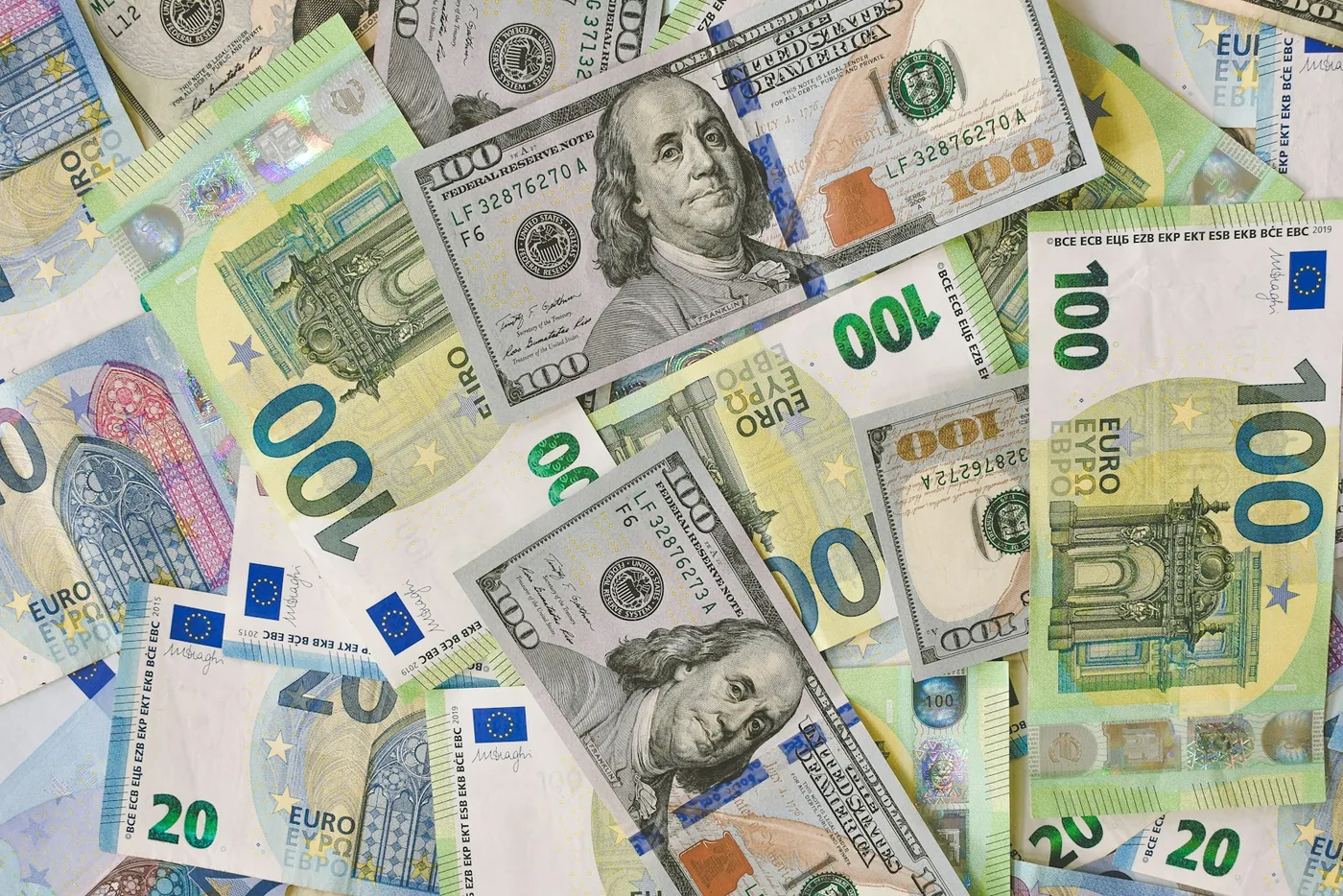A currency exchange rate board