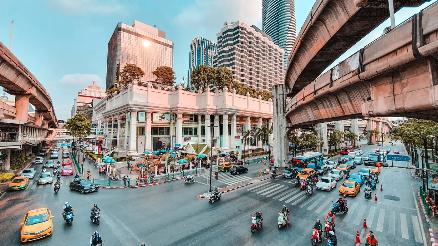 Traffic on a Bangkok street