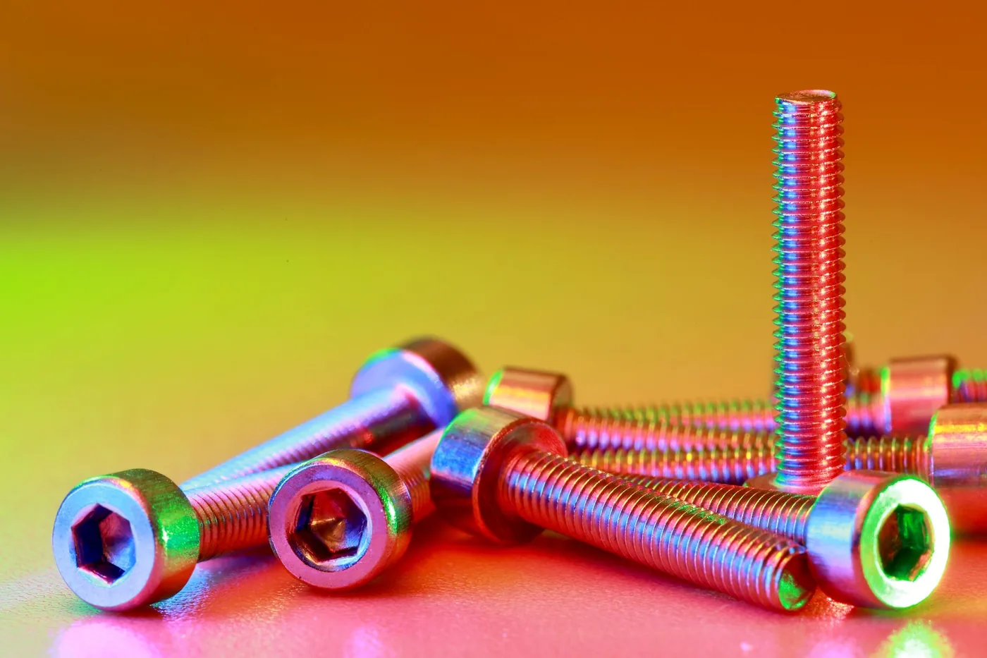Anodised bolts in several colours