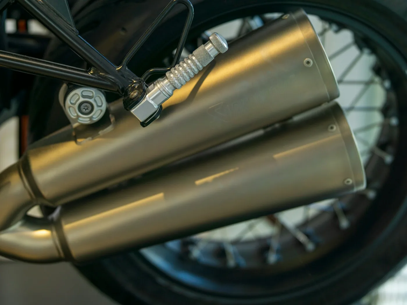 A silencer photographed close up